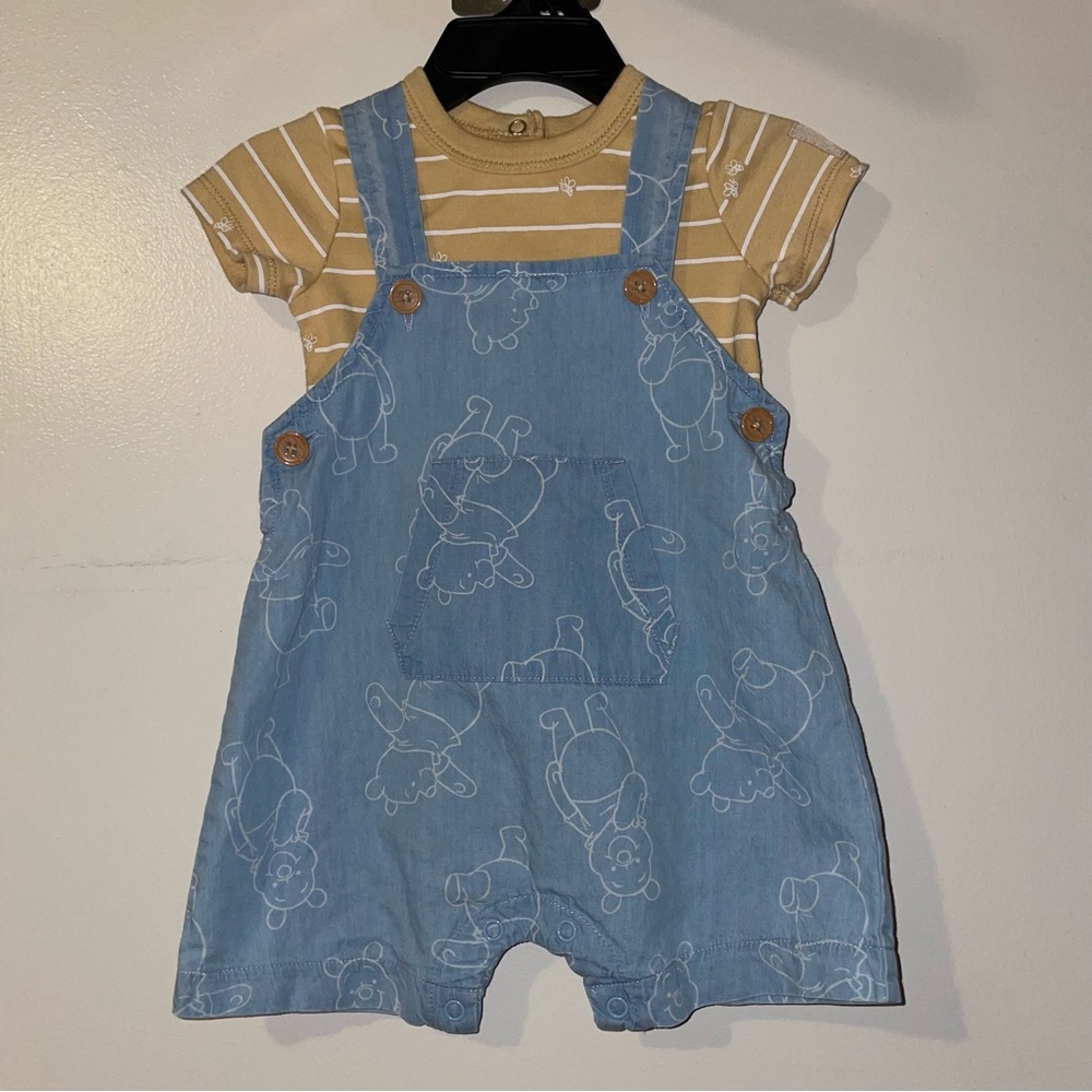 6/9m Disney Pooh Bear Overall Set